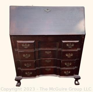 Chippendale Style Four (4) Drawer Slant Front Secretary Desk.  33" w x 17" d x 40" t